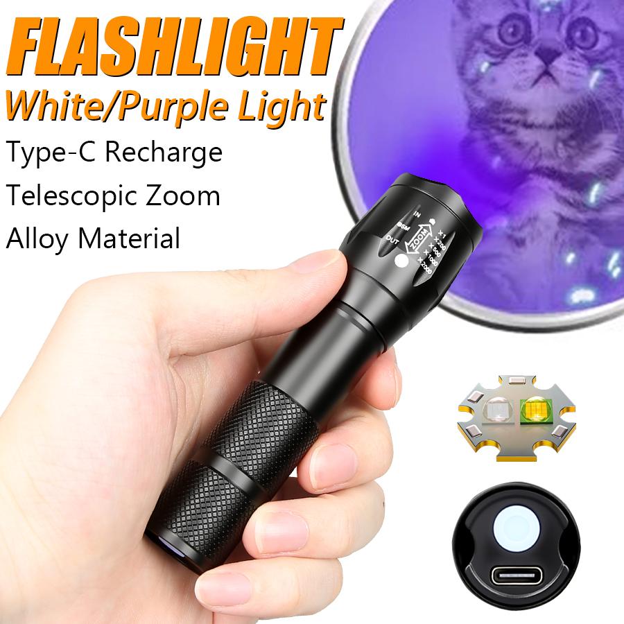 395nm Mini UV Led Blacklight Flashlight Usb Rechargeable Nail lamp Pet Stain Leakage Marker Ore Money Scorpion Detection lights