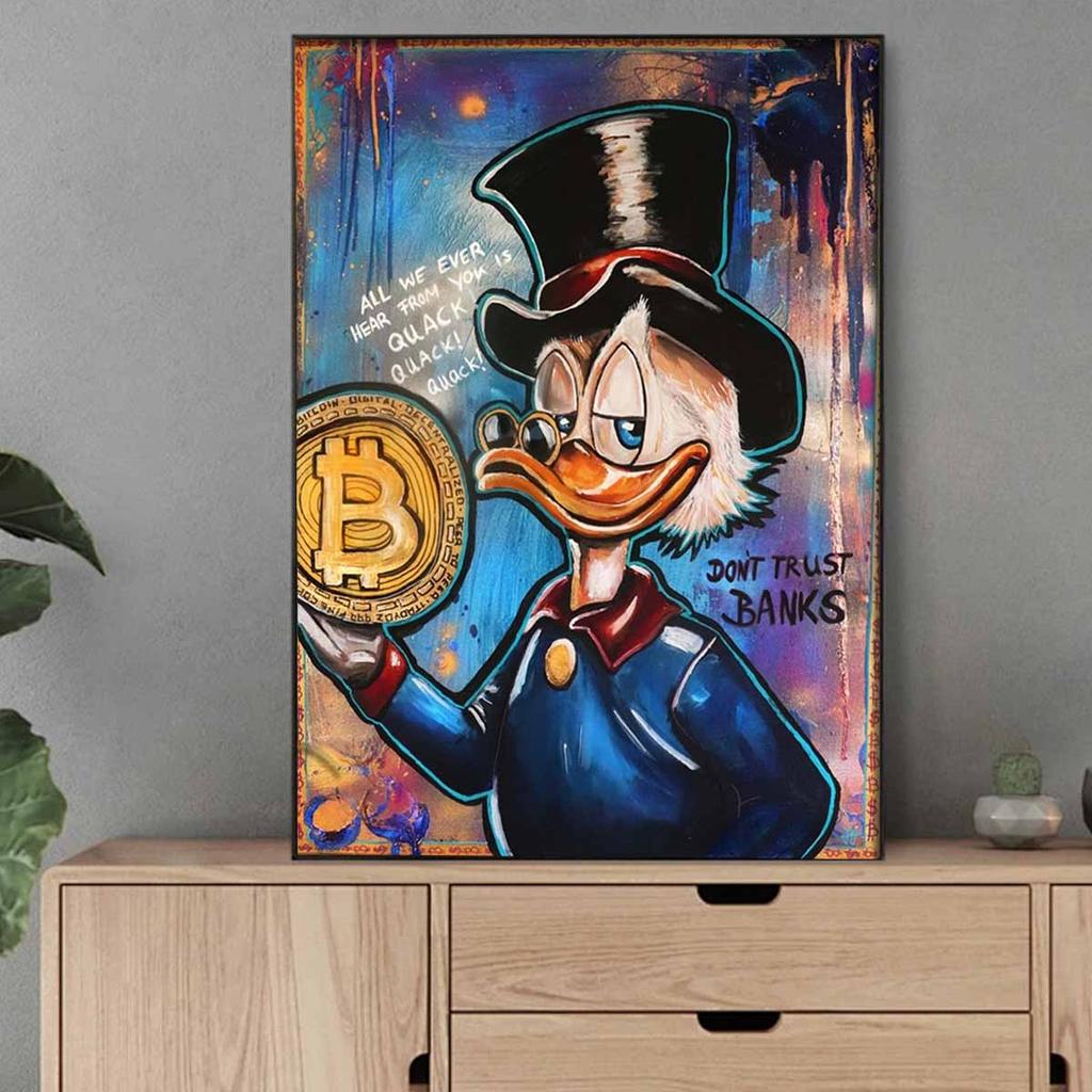 5D DIY Diamond Art Painting Kits for Adults, Donald Duck, A Financial Tycoon Full Round Crystal Diamond Kits for Beginner for Home Wall Decorate