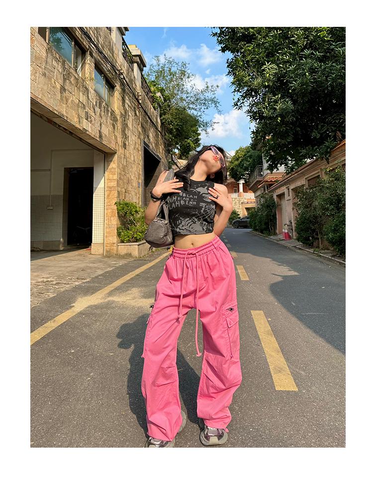 Women's Dopamine Color Wide-Leg Workwear Pants - Lightweight, Loose-Fit for Autumn & Spring Casual Wear