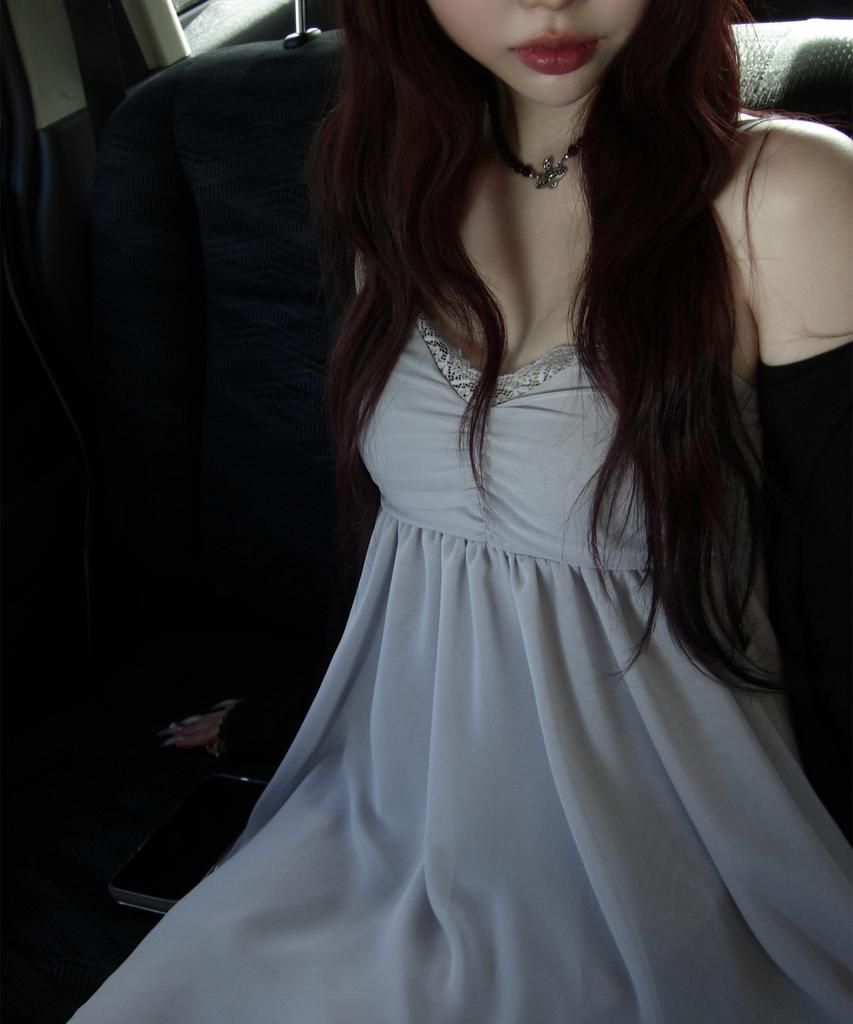 Ilio [Bit-O X Ilio] Gray Asymmetric Chiffon Dress