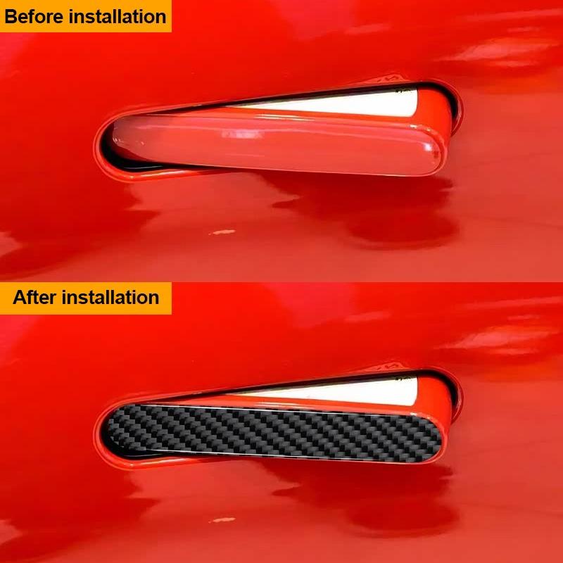 2PCS Real Carbon Fiber Car Door Handle Decoration Sticker For F-Type 2013-2022 Car Exterior Accessories