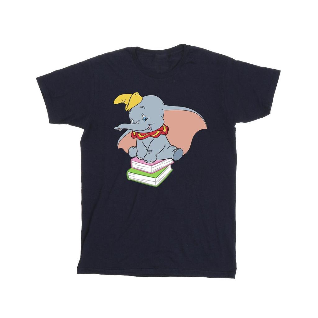 Disney Mens Dumbo Sitting On Books T-Shirt