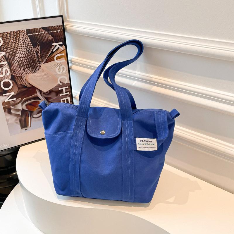 

Модная женская летняя сумка-тоут большой вместимости для отдыха, работы, на одно плечо, для студентки колледжа, для поездок на занятия синий