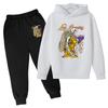 Winter Warm Comfortable Hoodie Anime Series Abstract Character Printed Fashion Casual Children's Set