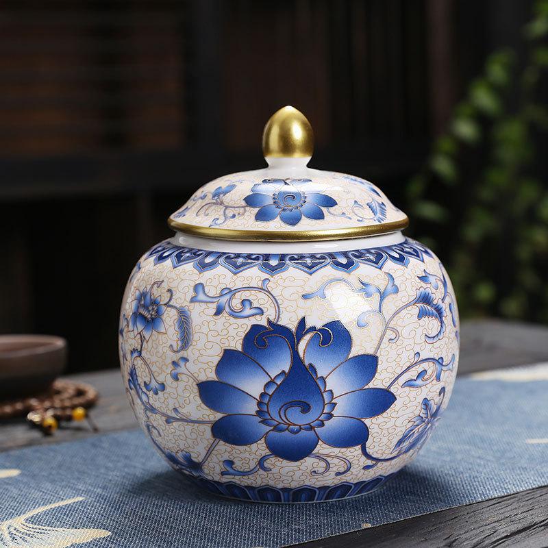 Ceramic Ginger Jar Decor Jar Big Belly Household Enamel Half Pound Sealed Jars Tea Canister Versatile Storage Jars Home Decor