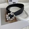 Pearl Buckle Trendy Womens Belt Elegant Casual Soft Pu Leather For Every Outfit
