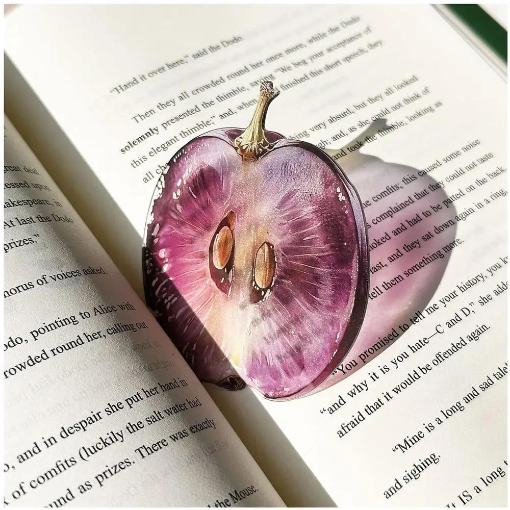 Acrylic Red Apple Bookmark Acrylic Fruit Translucent Student Reading High-quality Bookmark Creative Birthday Gifts for Bookworm