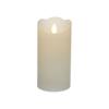 Interior LED Candle Ø7.5x15cm White Color. Rustic Finish Warm White Light