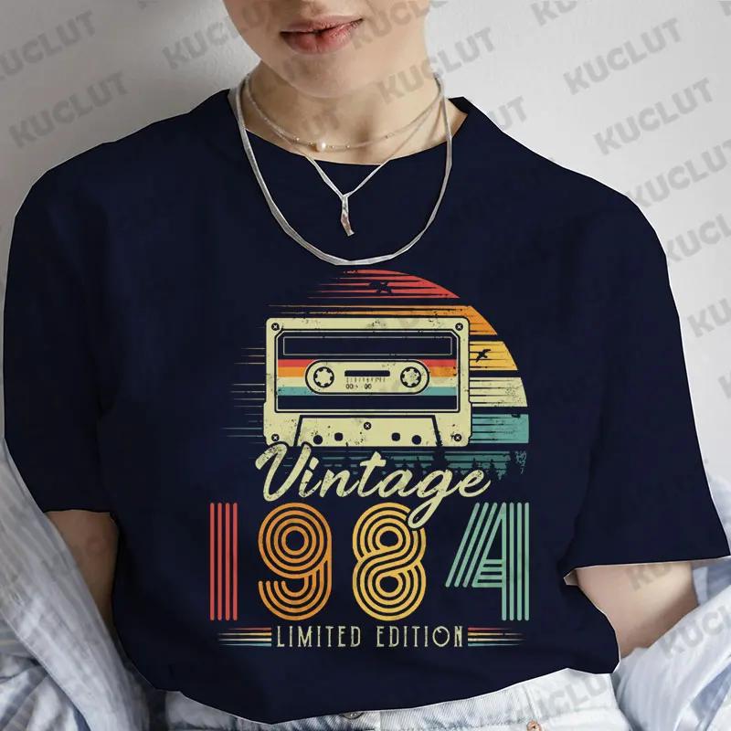 1984 Vintage Shirt for Women 39th Birthday Party T-shirts Clothing Short Sleeve Tee Shirt 1984 Retro Cassette Shirt Clothes