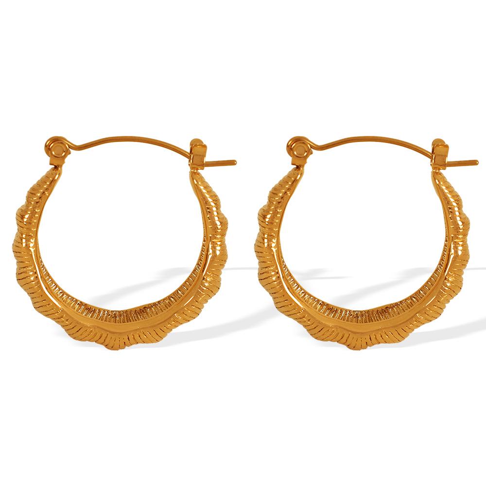 Elegant Geometric Luxury Jewelry: Niche C Circle Stud & Hoop Earrings for Women