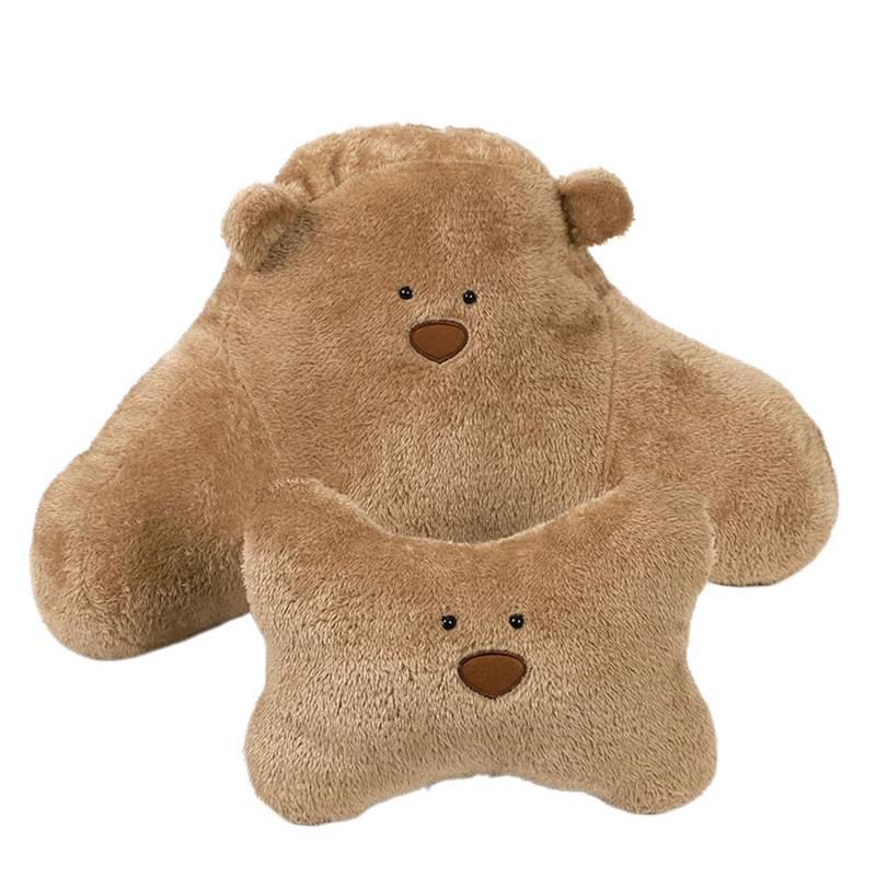 Cartoon Bear Headrest & Neck Pillow: Cute Plush Lumbar Support for Comfortable Car Rides