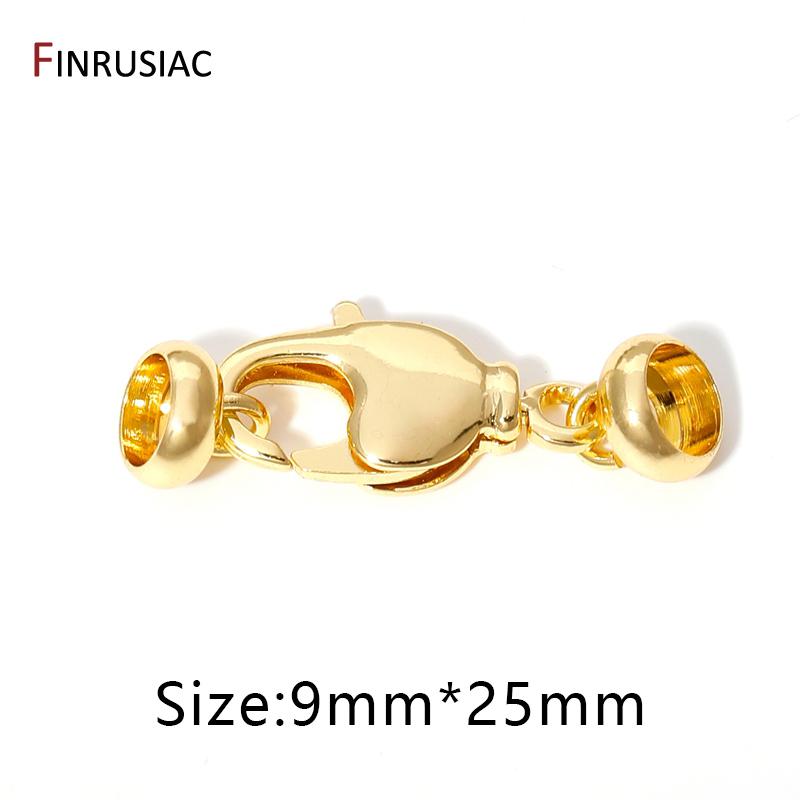 

18K Gold Plated Brass Pearl Lobster Clasps Connector End Caps Fastener Clasps For Jewelry,DIY Bracelet Making Accessories 1 piece