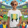 Kids Boys' White Graphic Football player T shirt Blouse Crew Neck Short Sleeve