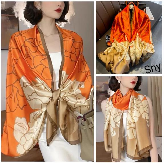 Gardenia Brocade Women's Versatile Scarf: Decorative Shawl, Sun Protection, Beach Towel