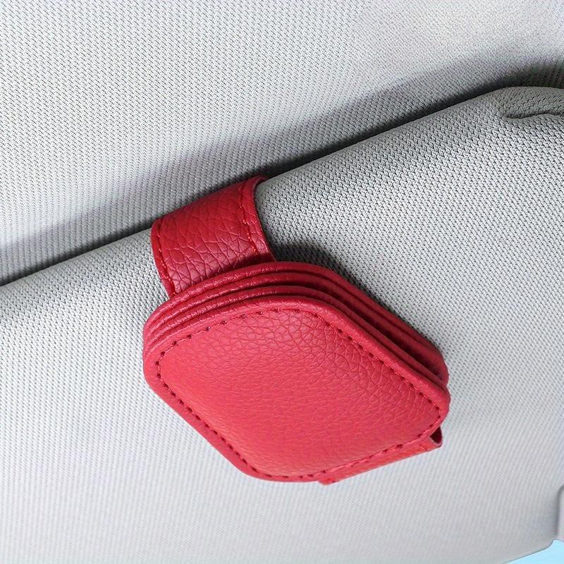 Universal Car Sunglasses Holder Magnetic Eyeglass Hanger Clip Magnetic Leather Eyeglass Hanger Clip Car Accessories