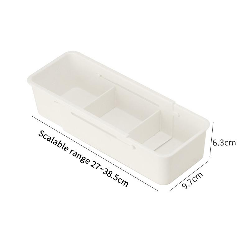 2Pcs Home Pull-Out Storage Box Drawer Telescopic Organizing Box Cosmetics Plastic Bedroom Study Partition Telescopic Box