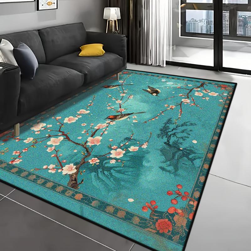 Chinese Style 3D Carpet Simple Bedroom Bedside Living Room Sofa Table Area Rug Anti-slip Soft Floor Mat Entrance Doormat