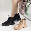 Autumn Winter Boots for Women Solid-colors Fashion Style Platform Fashion Lace Up Casual  Booties Shoes for Ladies