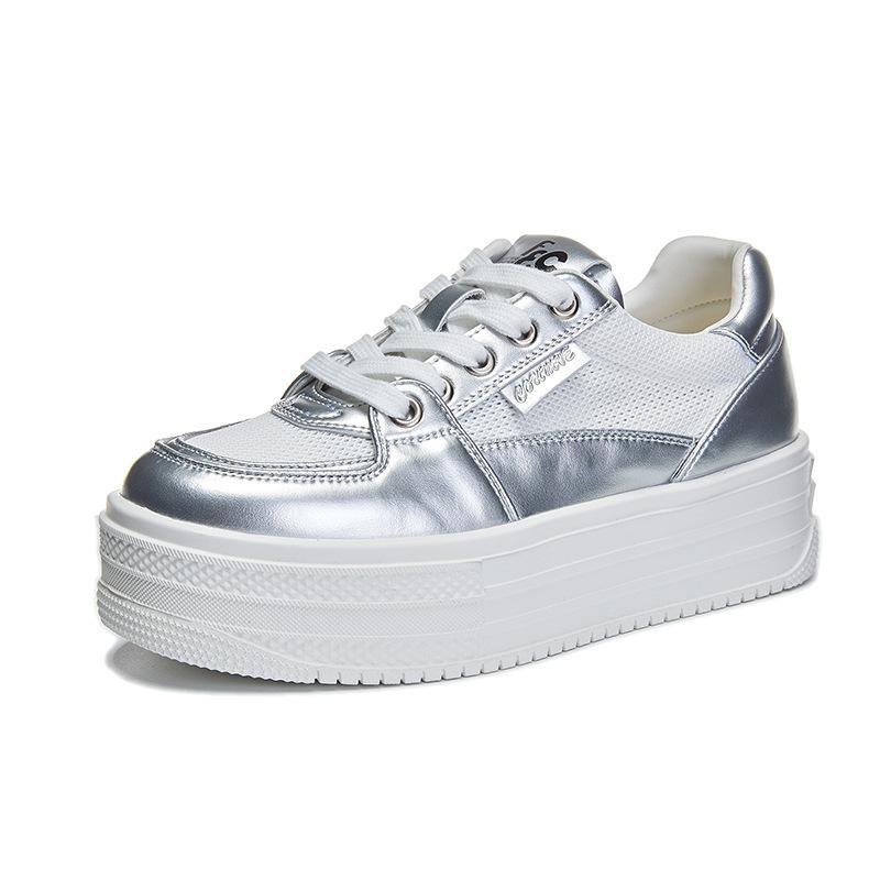 Leather Little White Shoes Women's 2025 Summer New Sports Breathable Platform Shoes Women's Casual Versatile Shoes Children