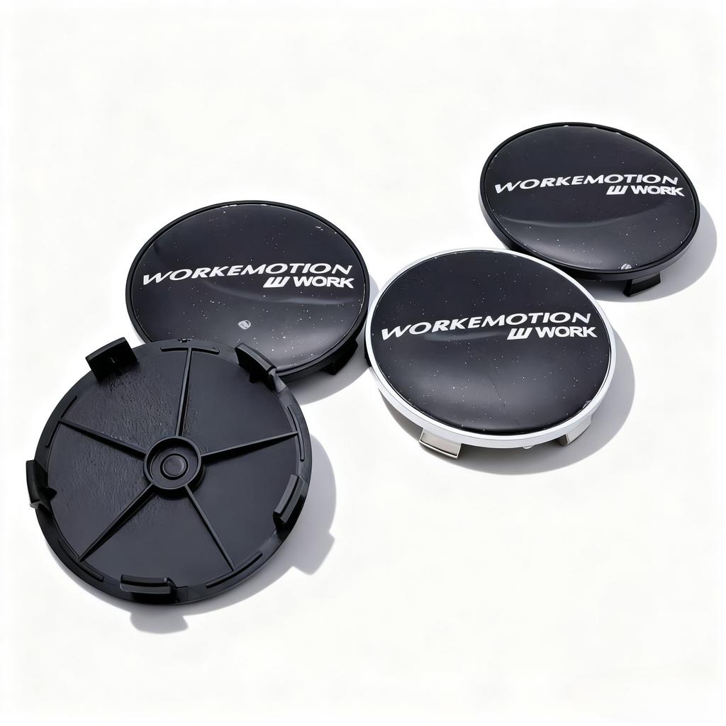 4pcs W Work Emotion Logo Emblem Badge Car Wheel Center Caps 68MM 63MM Wheels Hub Cap Rim Hubcaps Cover Replace Car Accessories