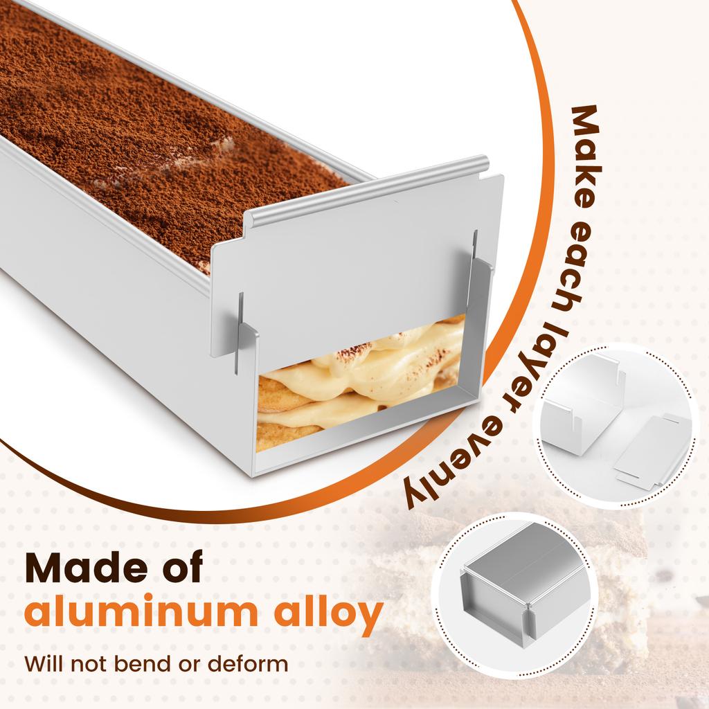 Rectangle Cake Mold Aluminum Alloy Nonstick Cake Pan Tray Cheesecake Pan Baking Mould Dessert Tool For Birthday Christmas Party