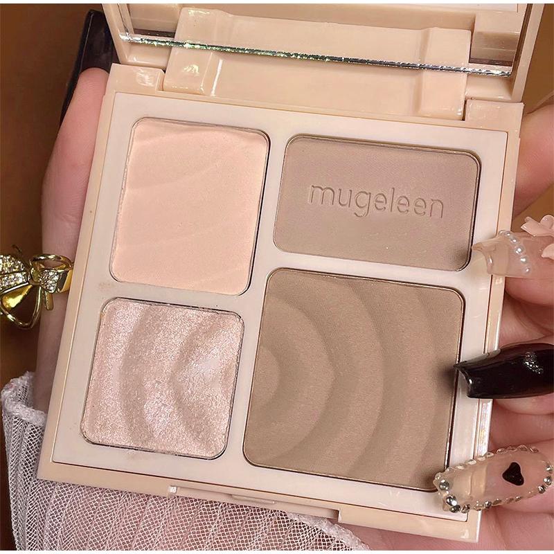 4 Colors Long-Lasting Matte Highlighter Bronzers Palette Face Shading Grooming Powder Makeup 3D Face Contouring Bronzer Cosmetic