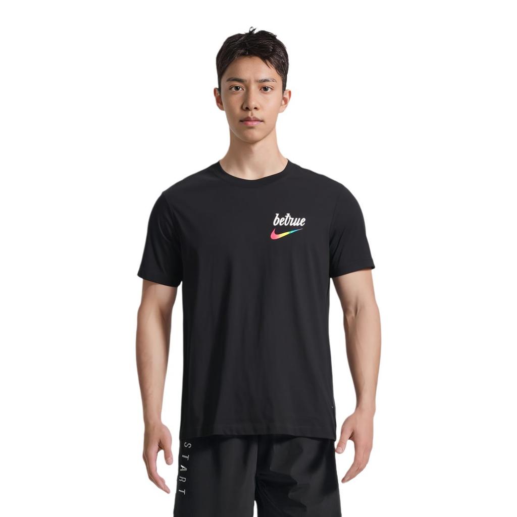 Nike T Shirts Men's Black Crew Neck Moderate Straight Fit DJ0929-010