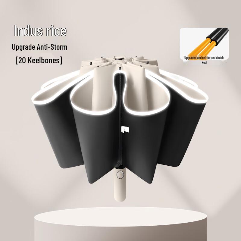 Yudu Semi-Automatic Folding Reflective Sun Rain Umbrella (2-Pack)
