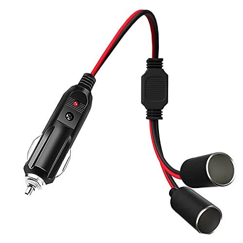 

LIKENNY удлинитель прикуривателя на 2 гнезда, адаптер гнезда прикуривателя для автомобиля, питание, совместим с 12 В/24 В, со светодиодным индикатором l