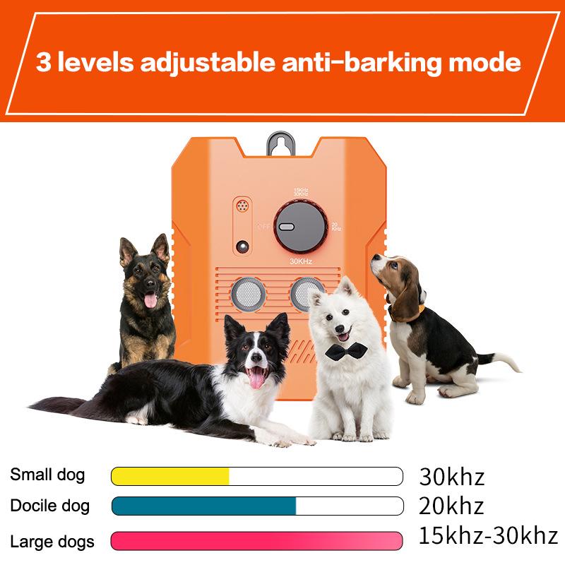 Geräte zur Hundebellabwehr: Verbessertes Ultraschall-Antibellgerät mit drei Schallsendern, Hundeabwehrmittel, Bellkontrolltraining