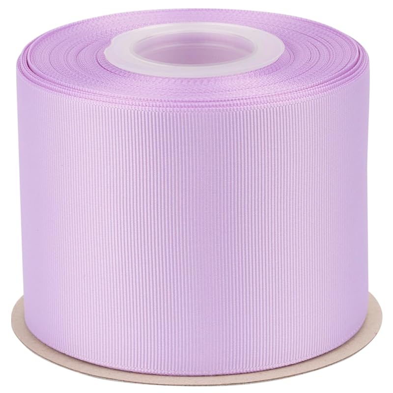 

[Tekdeere]Width 75mm Solid Light Orchid Grosgrain Ribbon, Perfect for Gift Wrapping, Sewing, Hair Accessories, Wedding Decorations - 22 meters/roll