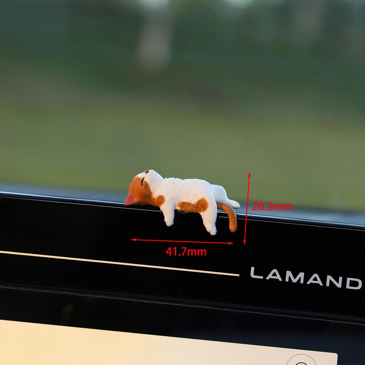

1pc Cute Kitten Decoration Creative Sleeping Cat Doll Automobile Screen Ornaments Toys Cat Micro Landscape Decoration Gifts Style 1