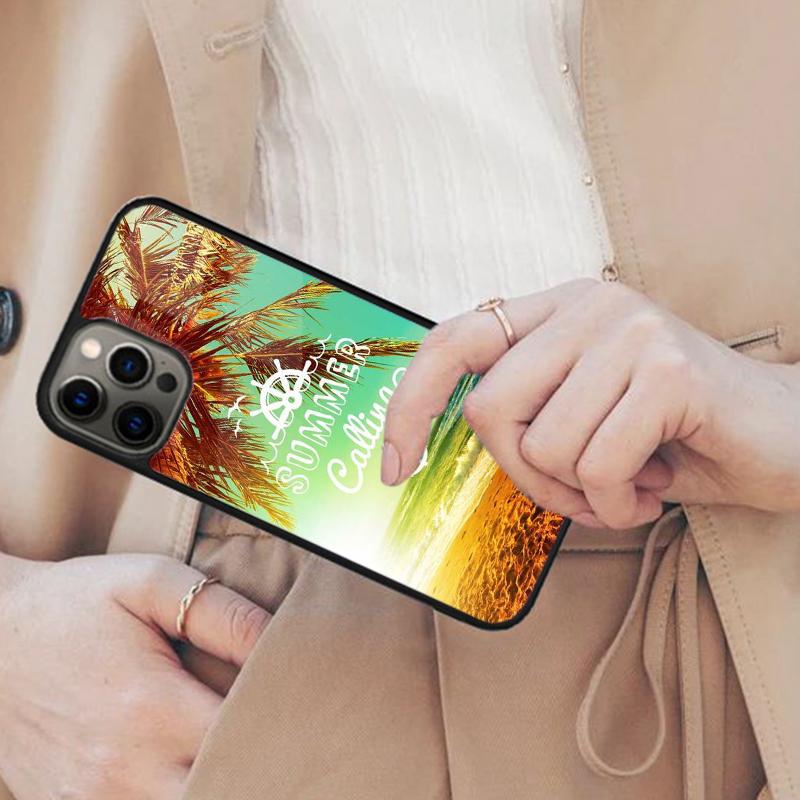 Summer Beach Sunset Palm Tree Magnetic Phone Case For APPLE iPhone 17 Air 16 14 13 12 Pro Max 15 Plus Wireless MagSafe Cover