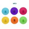 Silicone Wor 6Pcs 11CM Transparent Diamond With Flower Pattern Cup Lids Dust-Proof Silicone Mug Cover Bright Color Drink Cup Lid