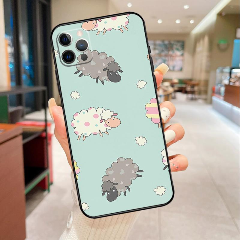 Cute Sheep Phone Case For iPhone 17 16 15 14 13 11 12 Pro Max mini 16 Plus 16e 17 Air Protective Cover
