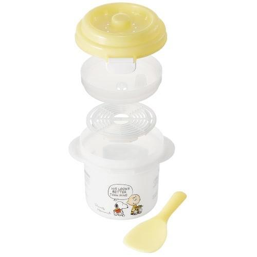 Skater Microwave Rice Cooker Rice Maker 1 Cup with Drainboard Snoopy Watercolor 640ml Made In Japan UDG1-A