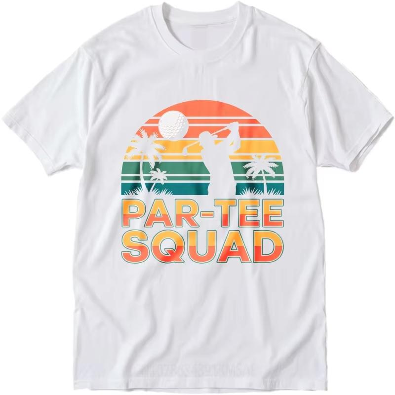 Fashion Tshirt Adult Man Summer Tshirt Big Size Par Tee Squad Golf Sunset Palm Trees Comfort Men Tee Shirt Minimalist Teeshirt