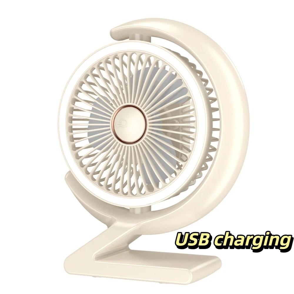 Crescent Shape Personal Air Circulator LED Light Table Cooling Fan Portable Fan  Home Office