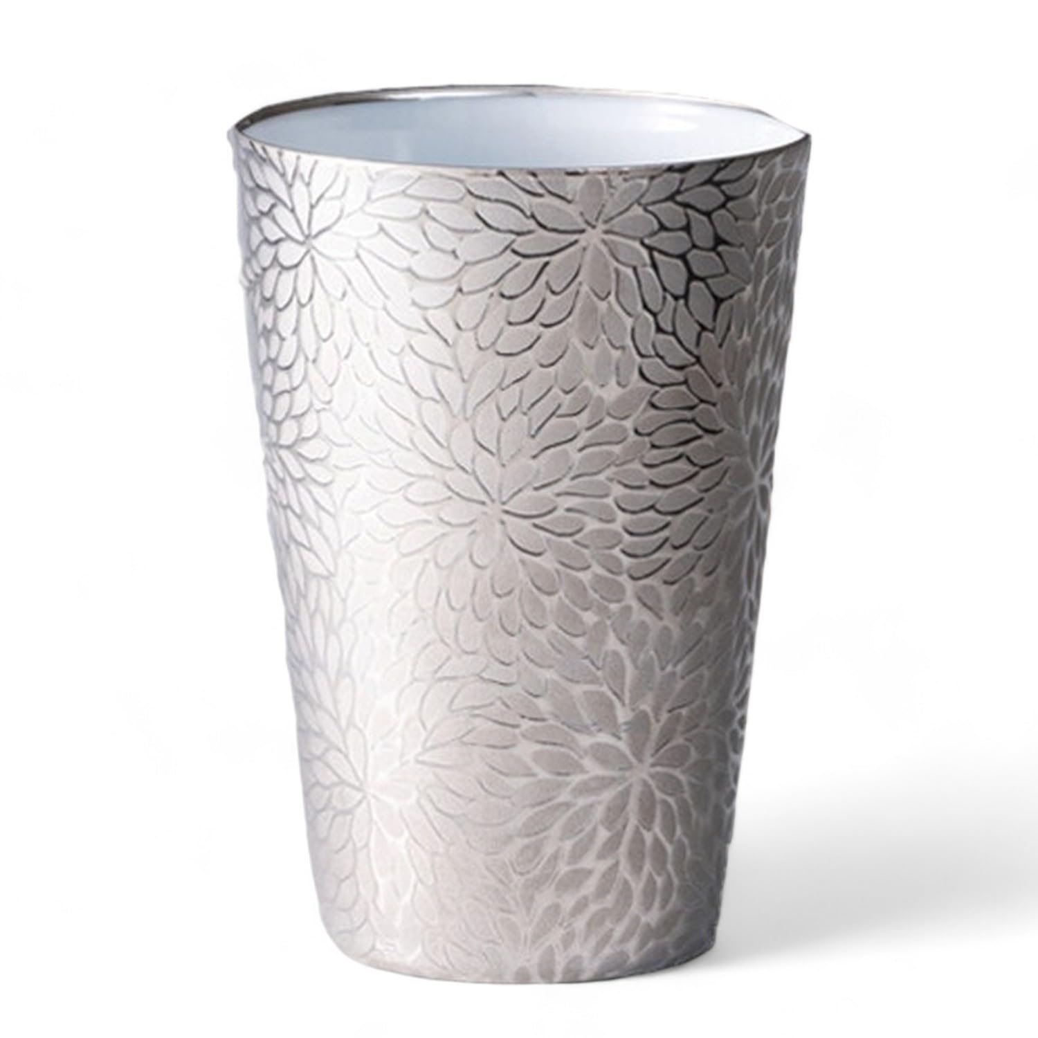 

Platinum Tumbler with Chrysanthemum in a Wooden Made in Japan J-Kitchens Ultra-Thin Design, 370ml, Box,