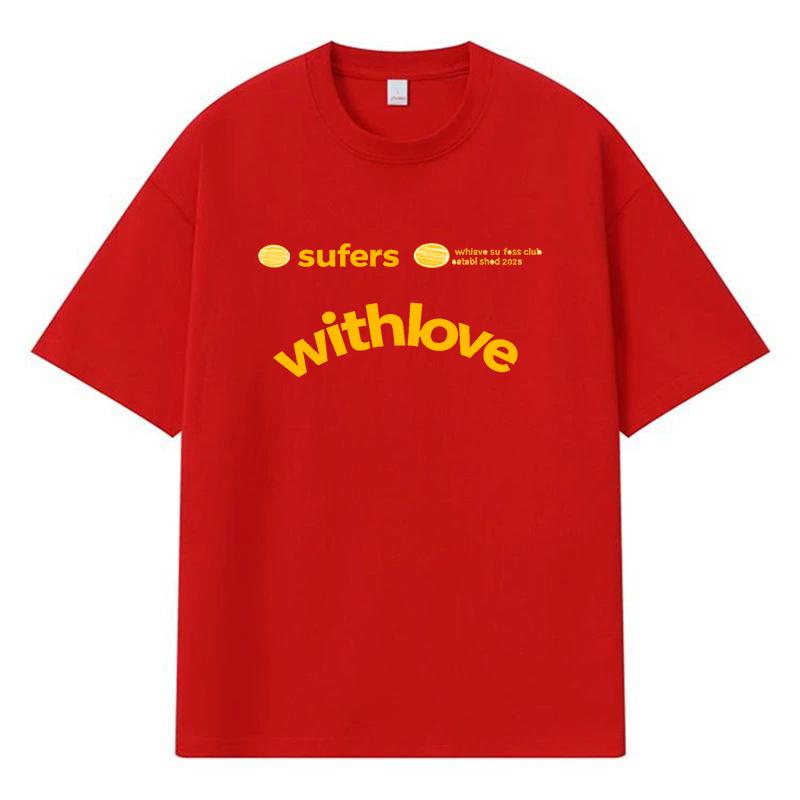 2026 Withlove Printed Graphic Streetwear Y2k Harajuku 100% Cotton T Shirt Casual Oversized Summer Men T-shirt