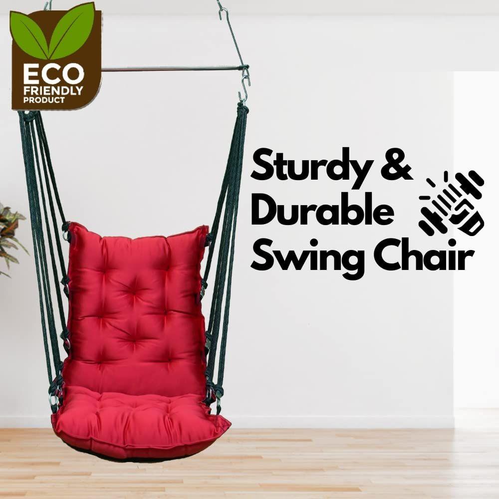 Large Soft Leather Velvet Hammock Hanging Cotton Swing Chair/Jhula For Adults For Indoor/Outdoor, Home, Balcony,,200 Kgs