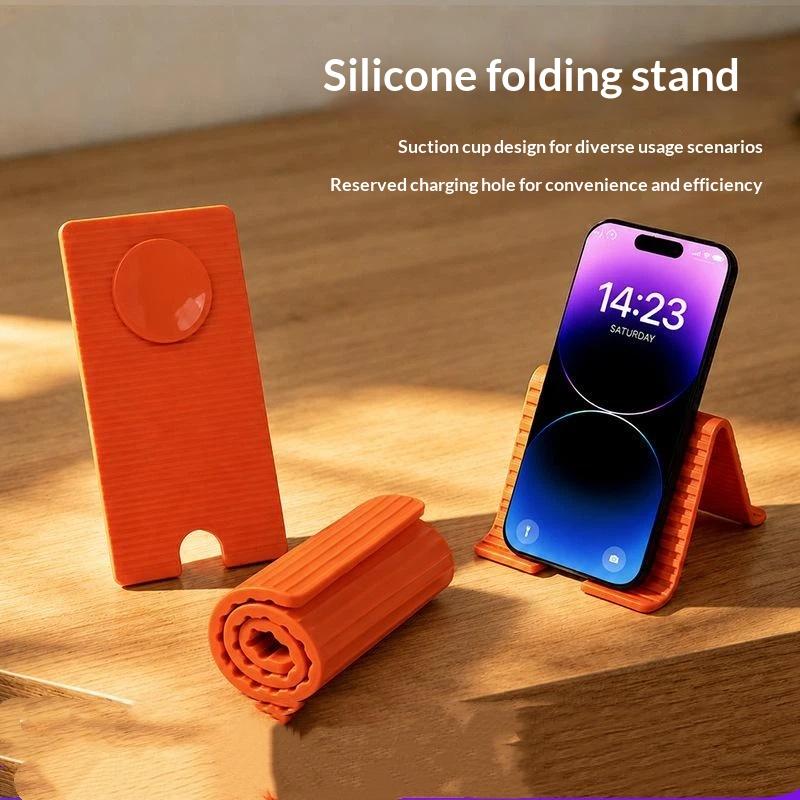 1Pcs Bendable Multi-Angle Desktop Mount Silicone Phone Holder Stand For Phone Tablet Portable Foldable Home Office