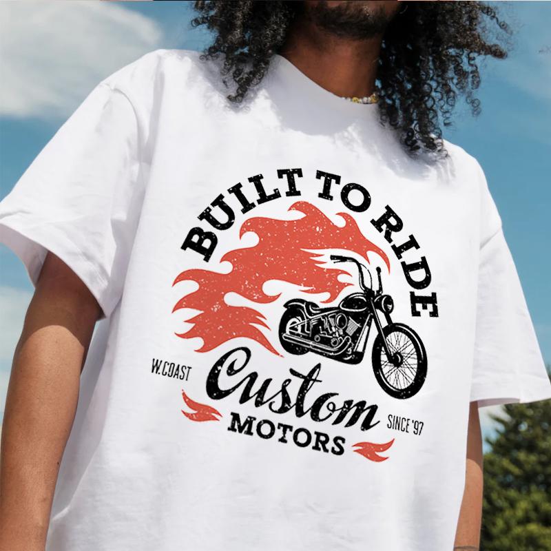 Retro Motorcycle T Shirt Print Tshirt 100 Cotton ONeck T Shirt Fashion Short Sleeve Mens Tees Graphic Tshirts