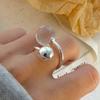 925 Sterling Silver Rings for Women Couple Minimalist Handmade Simple Big Ball Ring Fine Jewelry Gift Prevent Allergy