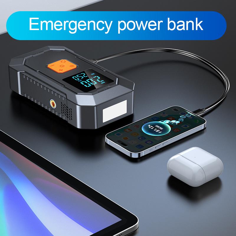 Multi-Function Portable Car Jump Starter and Inflator Power Bank