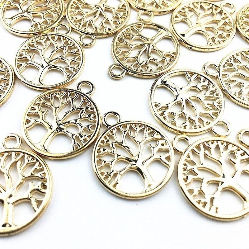 12pcs Tree of Life Charms Pendants Alloy Tree Bead Charm Craft Supplies for Bracelet Necklace Jewelry Making Findings Accessory,3 Colors
