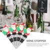Reusable Christmas Wine Bottle Stopper Vacuum Sealed Christmas Bottle Sealing Plug  Holiday Party
