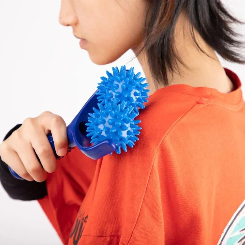 2 Roller In 1 - Handheld Trigger Point Acupuncture Reflexology Spiky Massage Balls Massager Roller Full Body Soreness Relief
