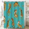 Leuchtend Blau Tiger Duschvorhang Wasserdichtes Gewebe Bedruckt für Badezimmerdekor