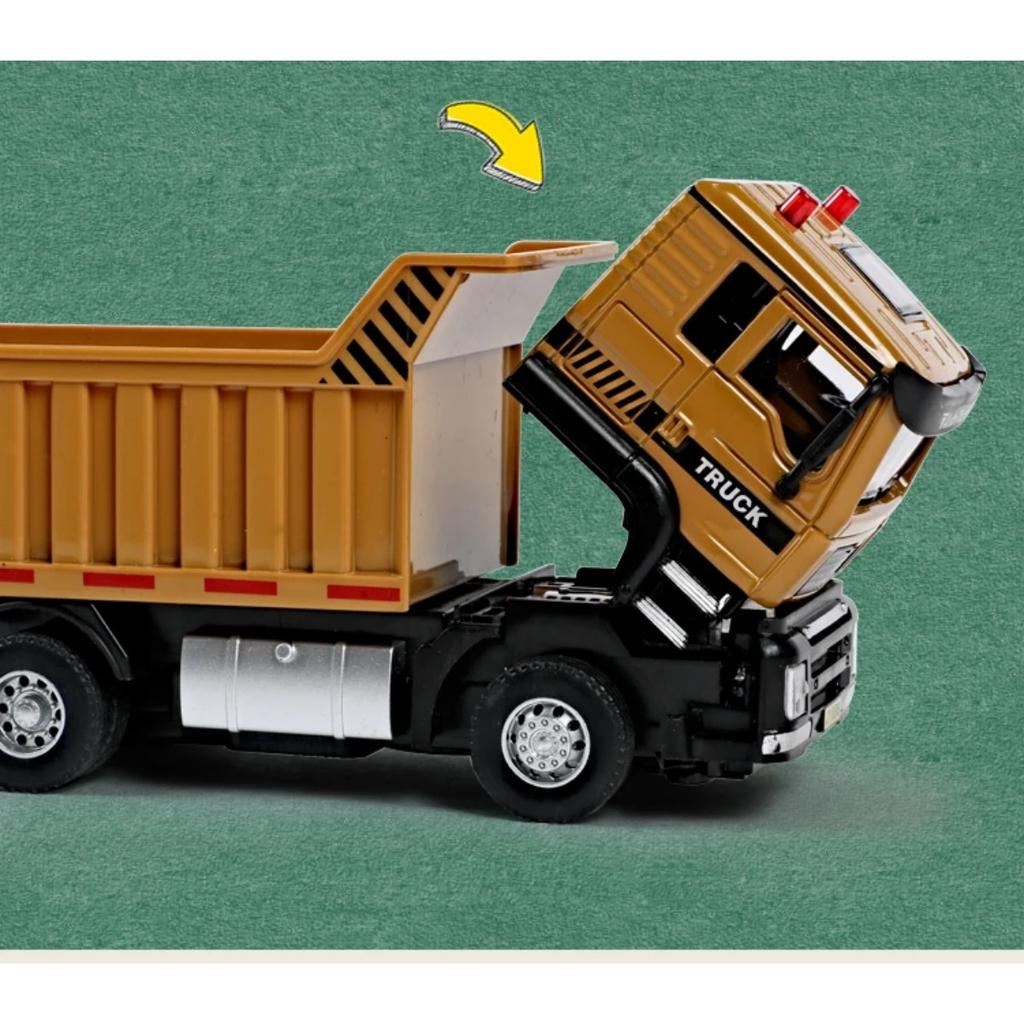 1/50 City Heavy Tipper Truck Model Diecasts Metal Toy Slag Coal Mine Transport Vehicles Car Model Sound and Light Childrens Gift